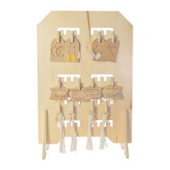 Wooden Countertop Display with Configurable Hooks